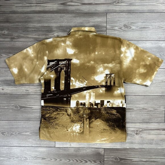 Crazy Y2K Southpole Brooklyn Bridge Button Up Shirt - Picture 2 of 4